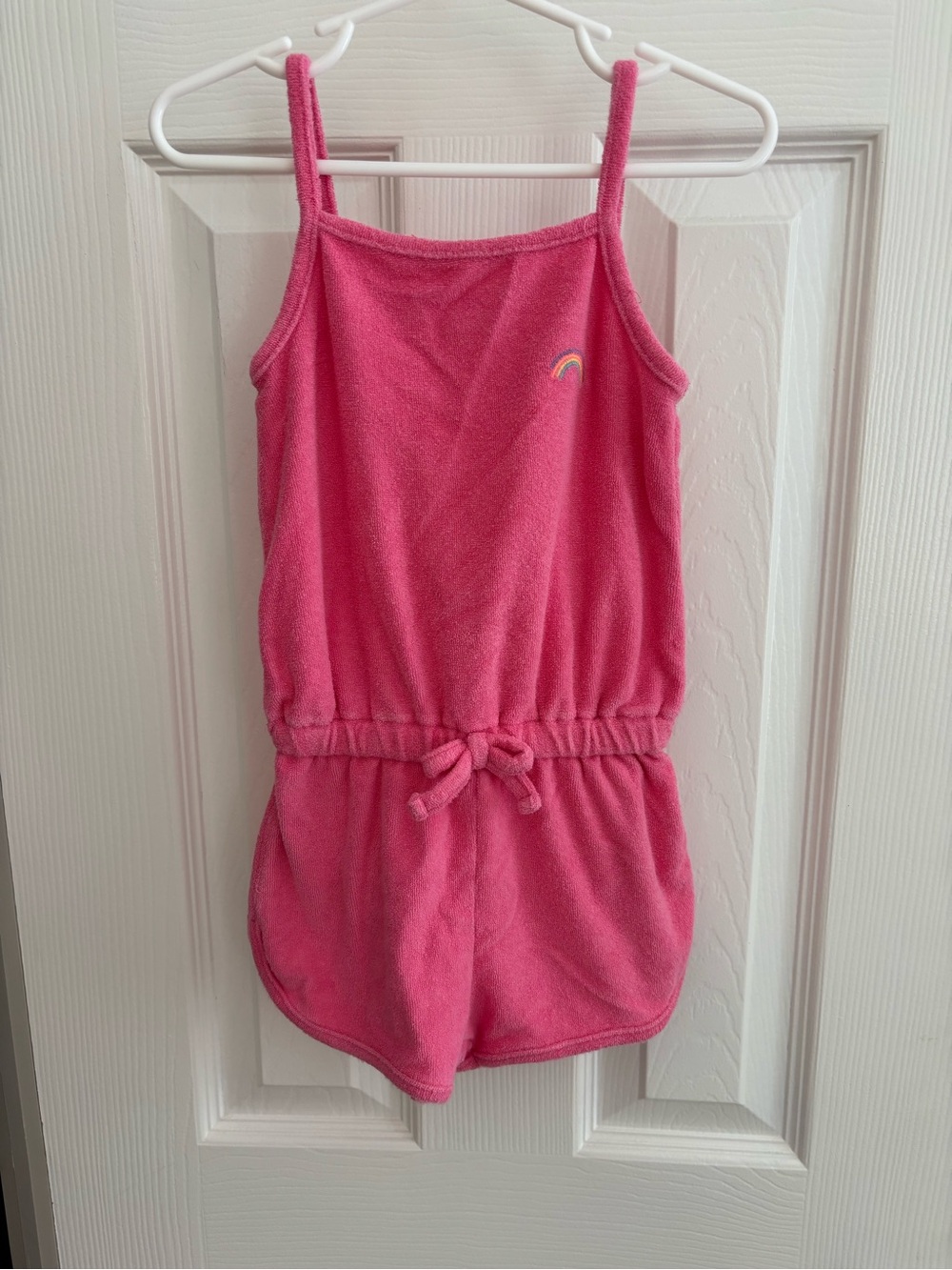 Baby Gap Pink Romper with Rainbow Embroidery